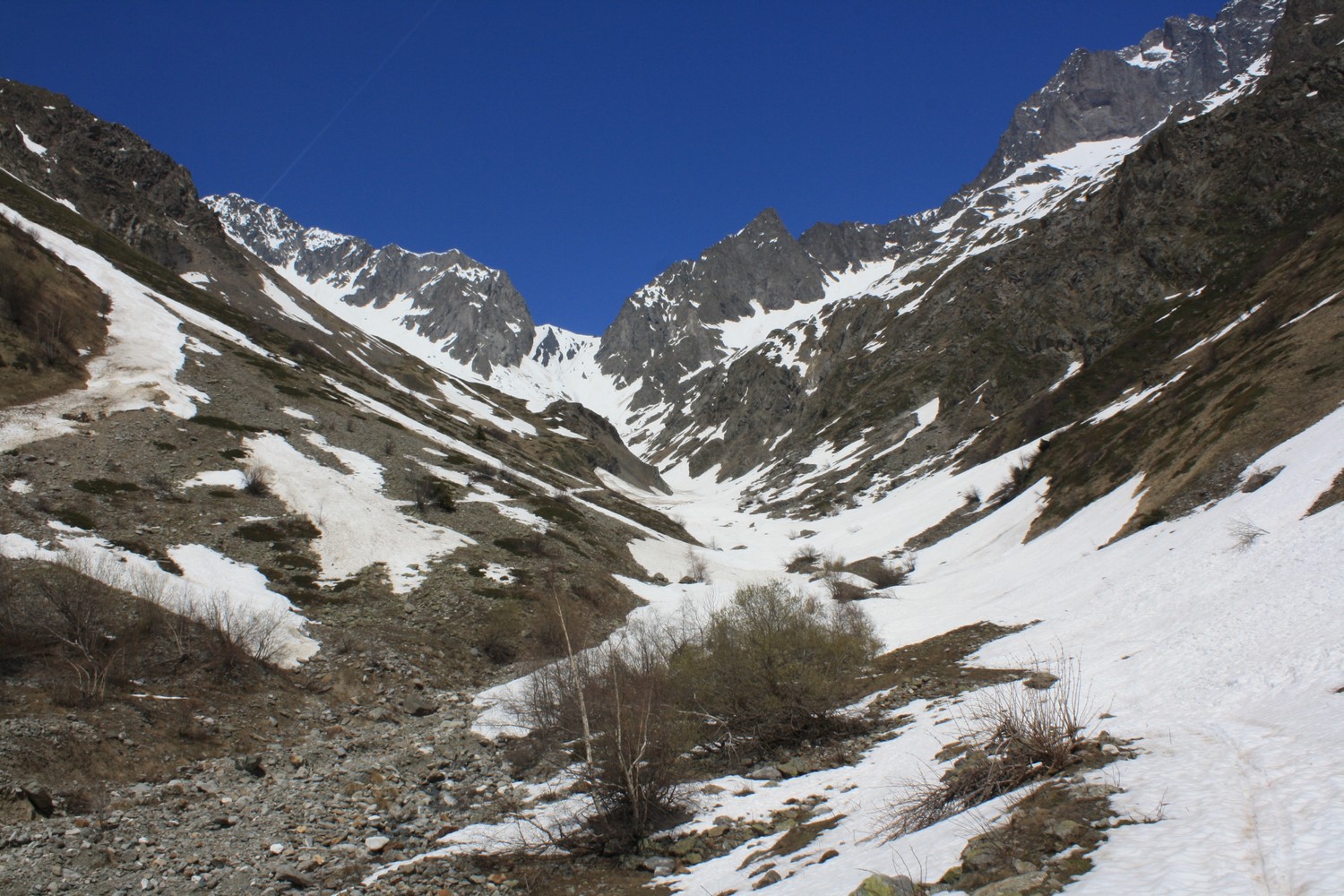 L'état d'enneigement du versant S du Col de la Muzelle