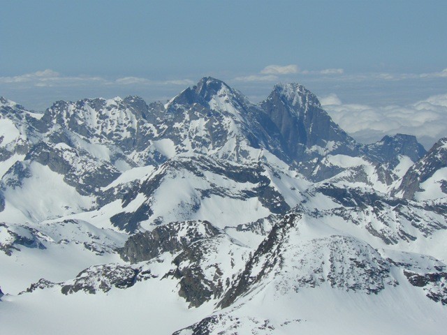 Il Badile e Cengalo dalla cima del Morteratsch
