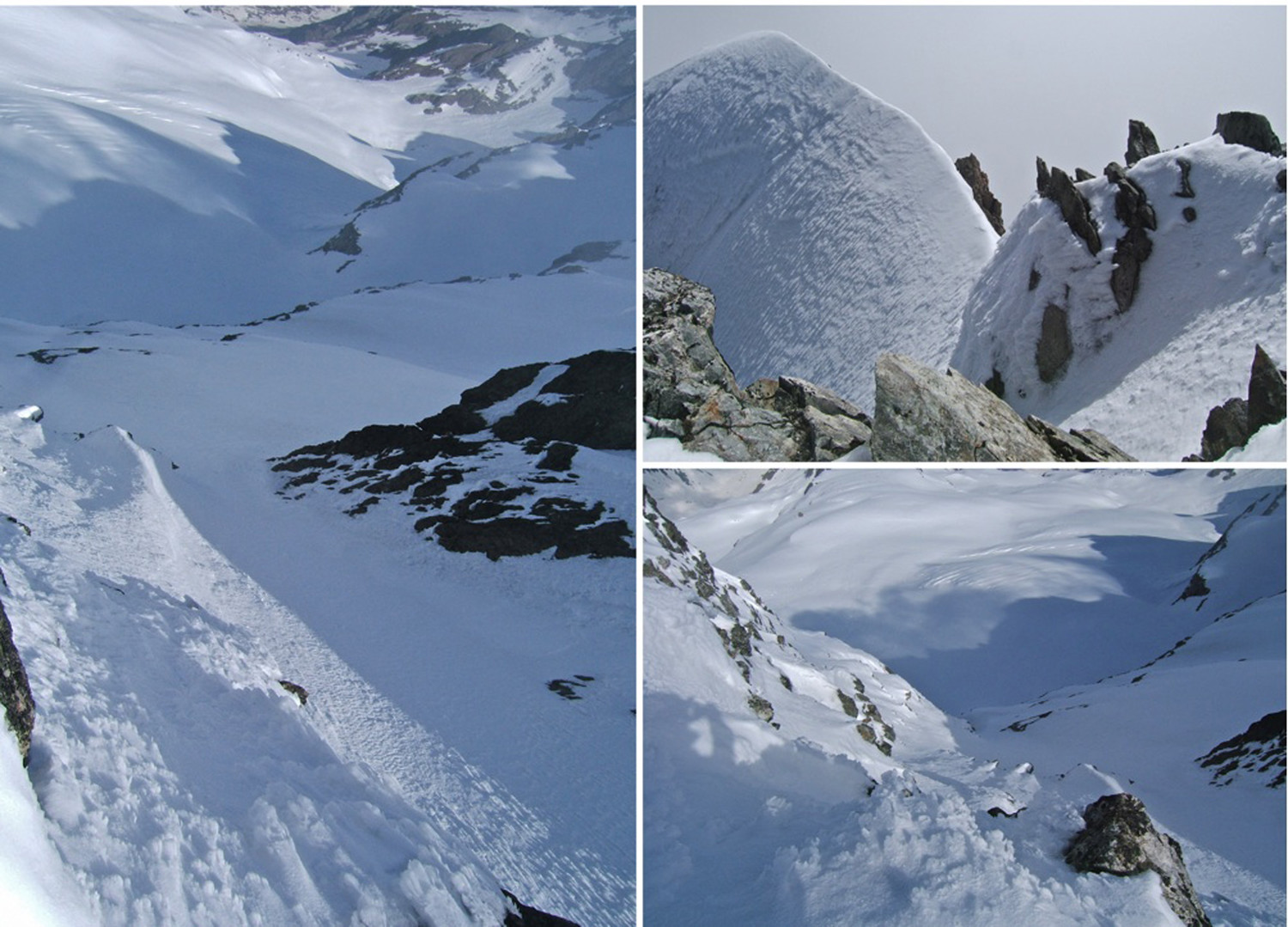 Le Couloir des Italiens en super conditions, vue du Balcon du Gélas.