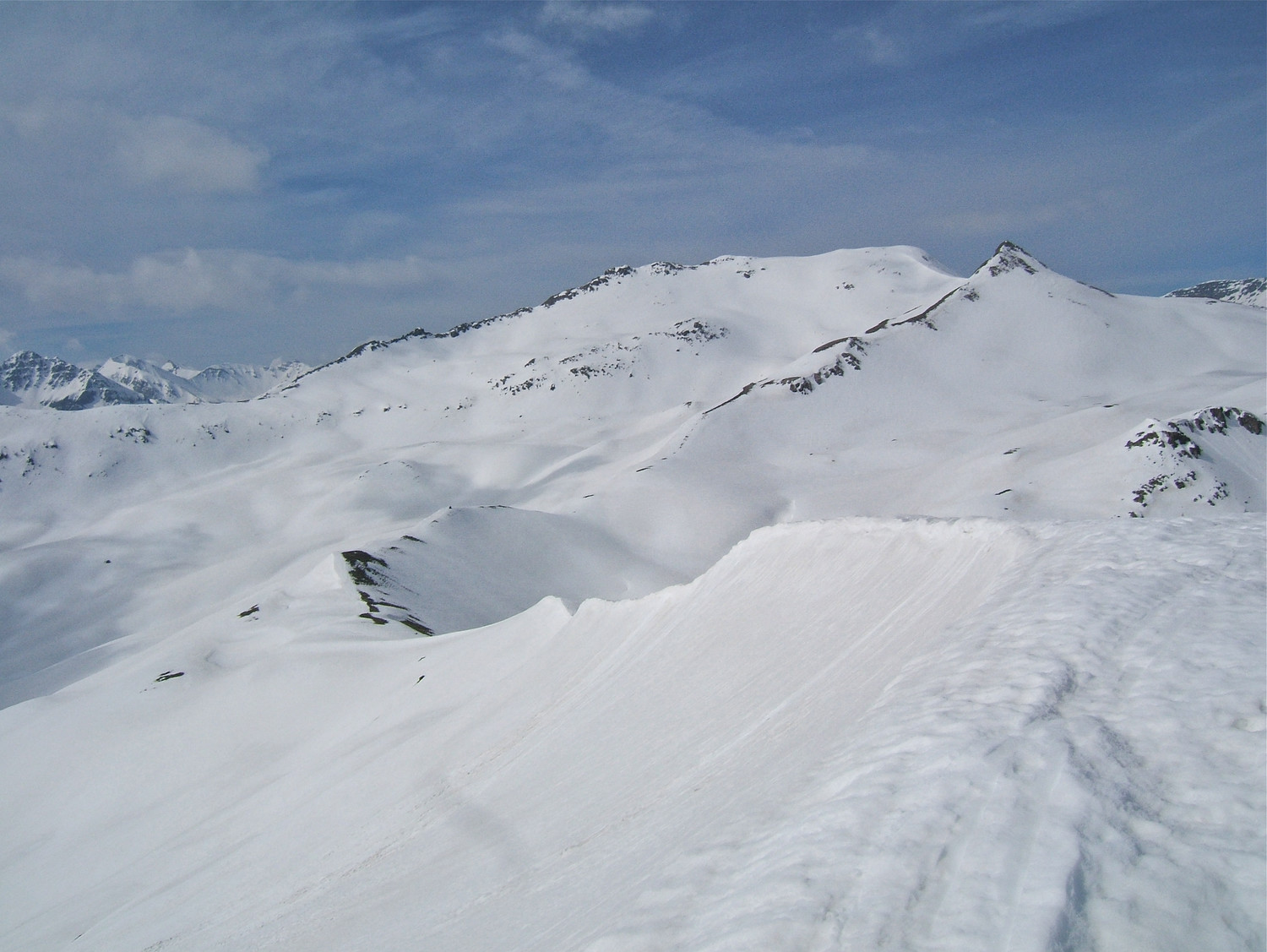 Vue sur la Crête de Rougne et la Pointe Colombart.