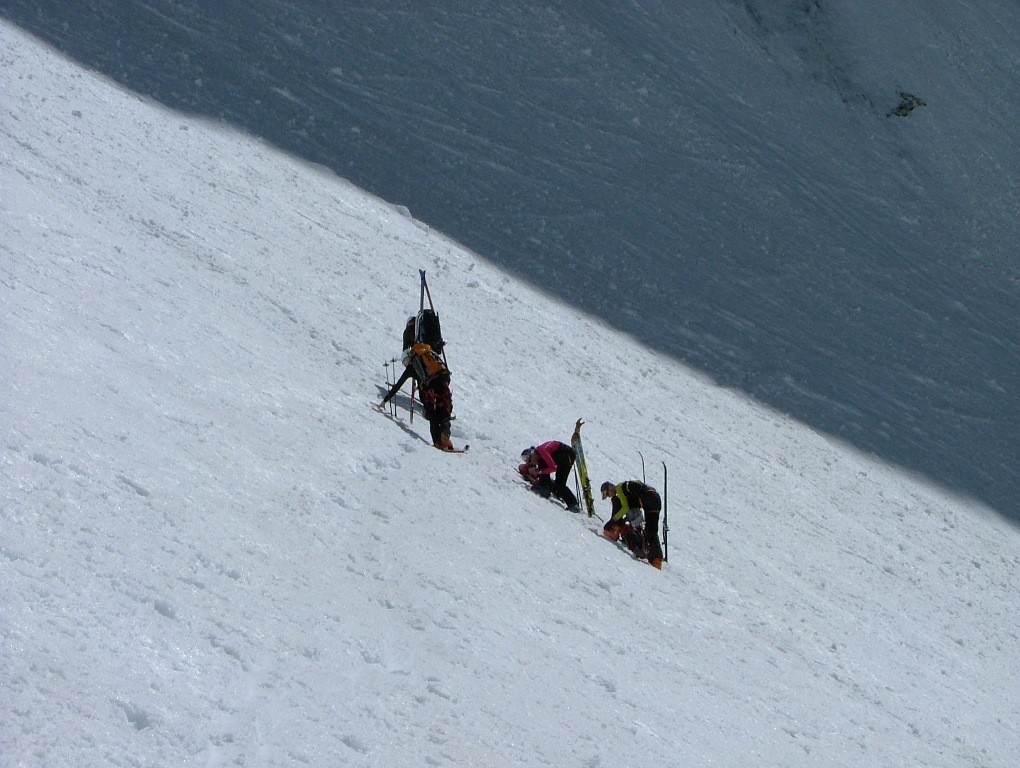 Glacier du Milieu : des skis aux crampons ...