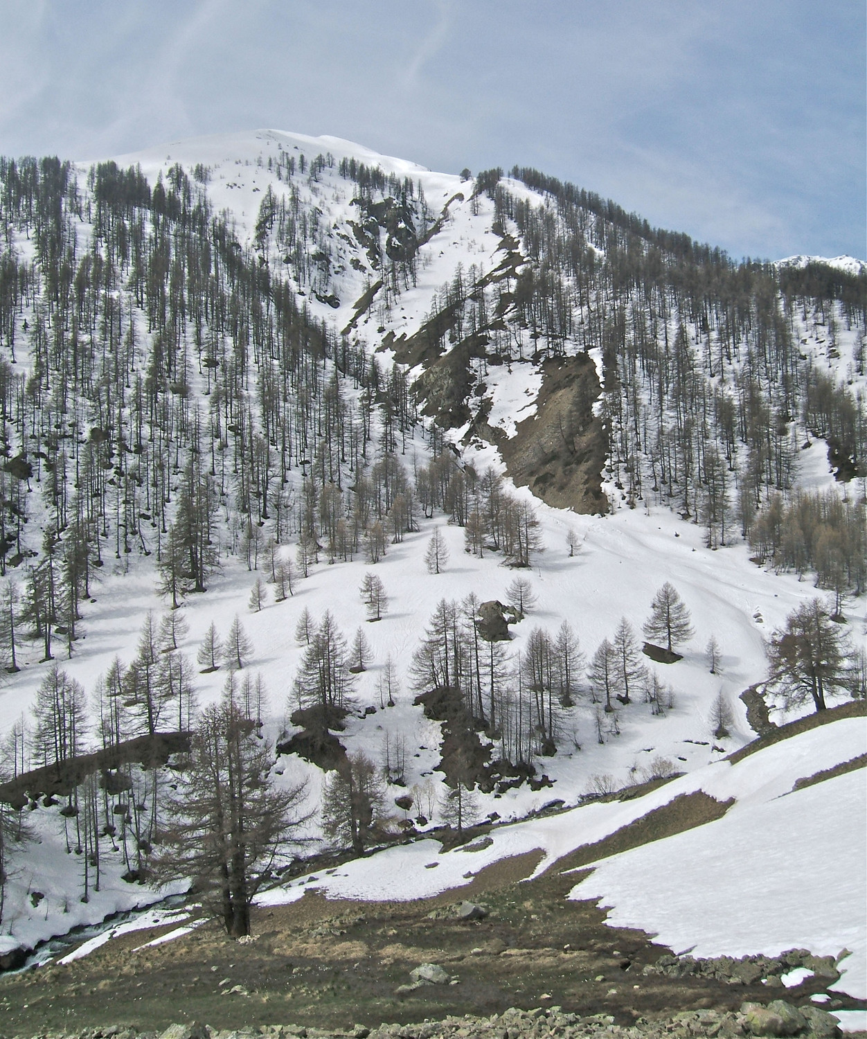 La Cime de l'Alpe et le ravin de descente.