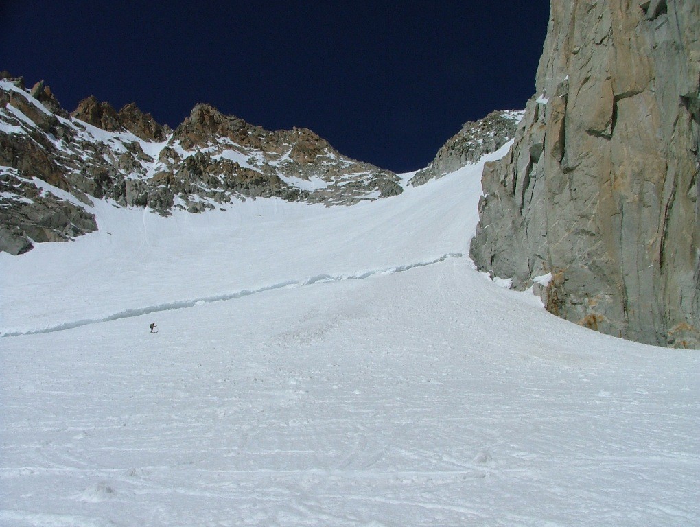 Glacier du Milieu : un peu en dessous du passage de la rimaye