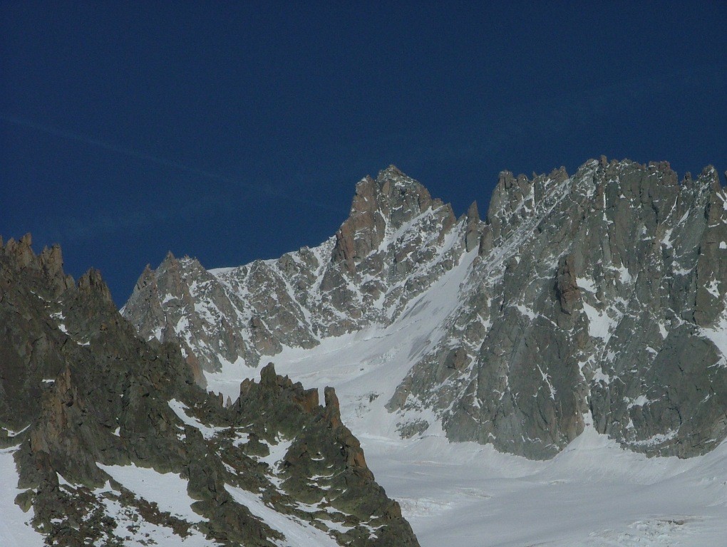 aiguille d'Argentière : sommet W accès depuis le glacier du Chardonnet