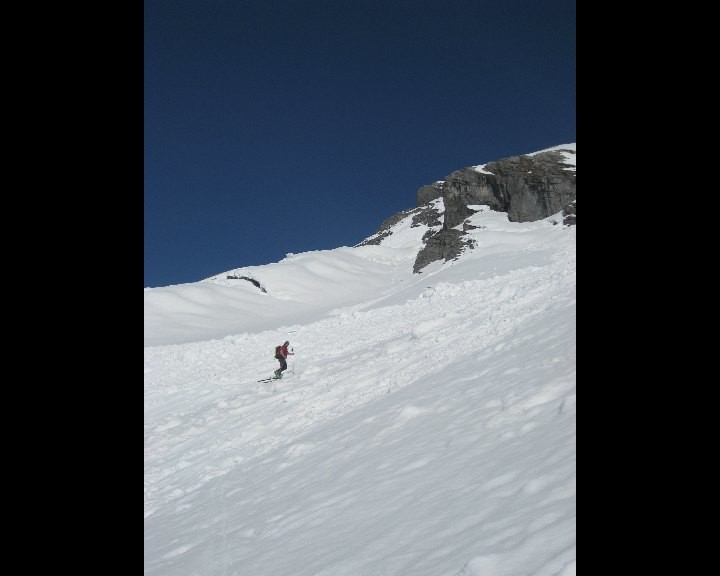Dans la rampe Sud à la Dent Favre