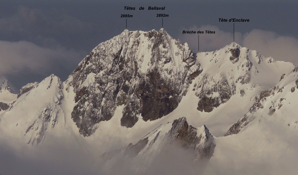 Têtes de Bellaval, Brèche des Têtes, Tête d'Enclave (Versant E)