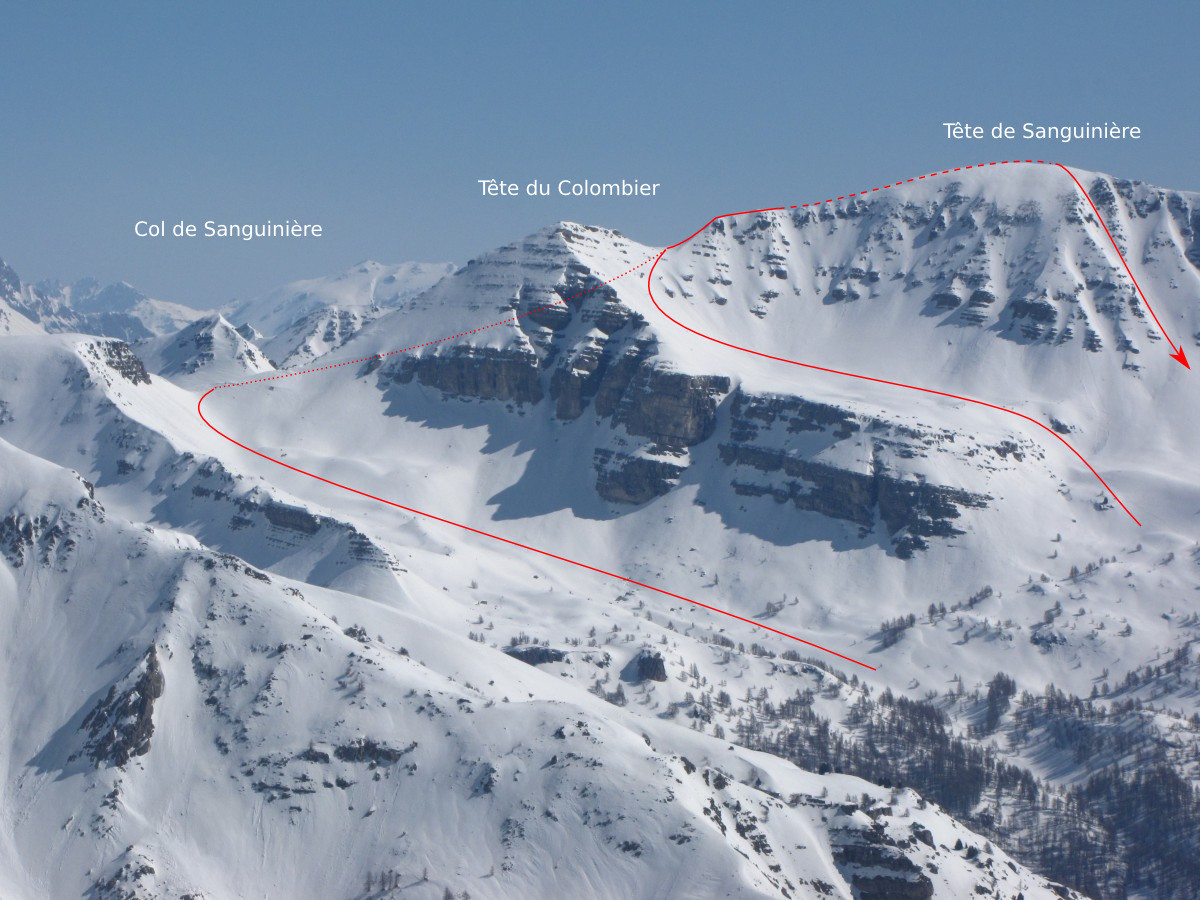 Col de Sanguinière, Tête du Colombier et Tête de Sanguinière