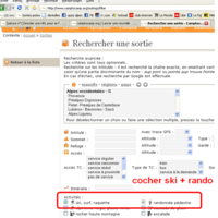 rechercher une sortie raquettes pictos à cocher