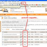 rechercher une sortie raquettes url modifiée