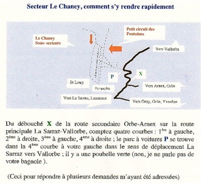 Plan d'accès rapide au Chaney