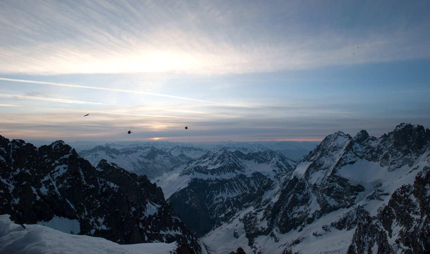 Lever de soleil depuis le refuge de l'Aigle
