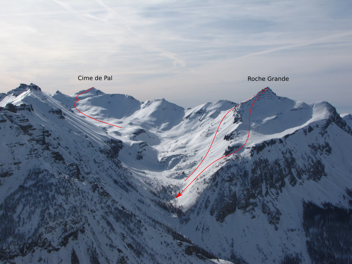 Vallon de l'Estrop, Roche Grande, Crête des Rayettes