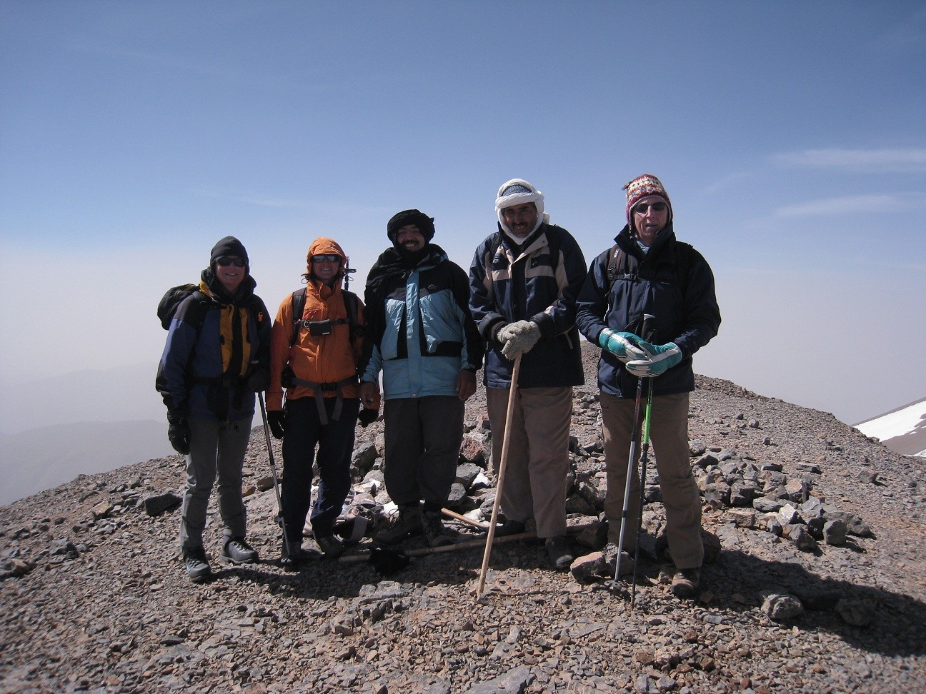 Djebel M'Goun(4068m) - équipe au sommet