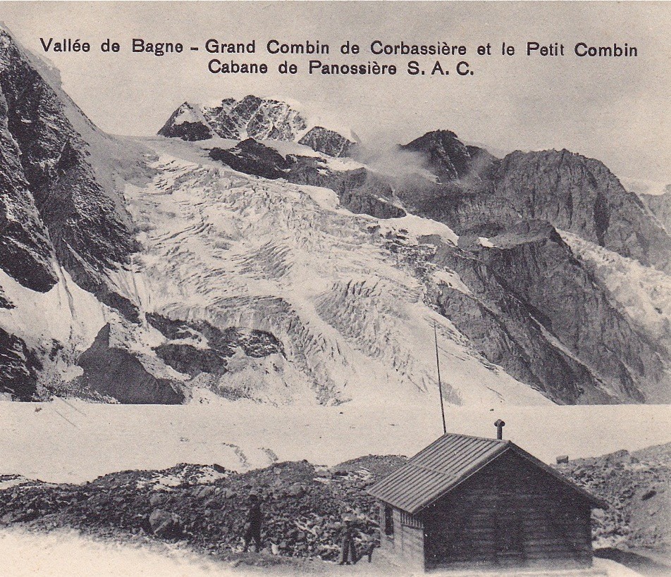 Le 2ème refuge Panossière; à l'époque le Combin de Corbassière est nommé Grand Combin de Corbassière