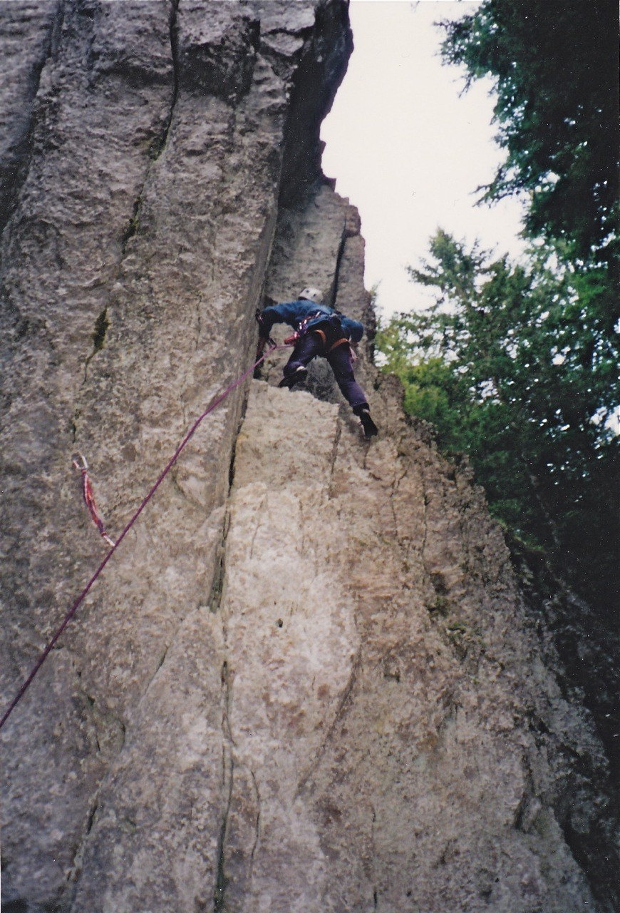 Trois Feuillets, ouverture 2ème longueur Soliitude 5c, 1996