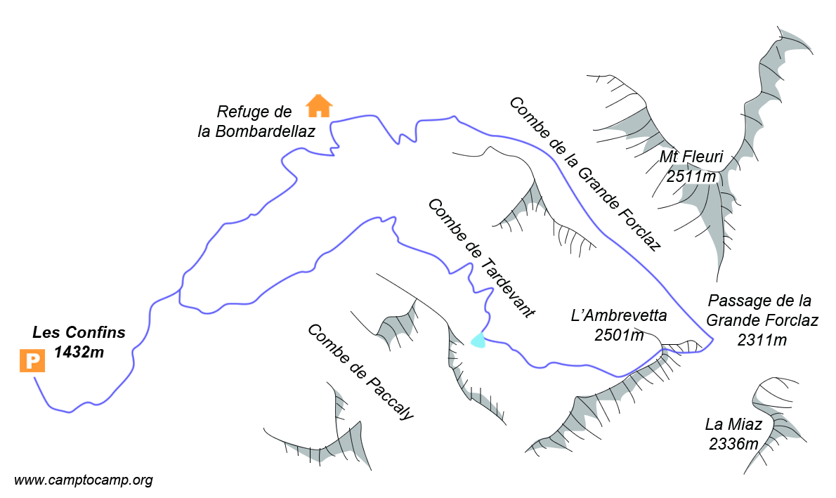 Itineraire Combe Tardevant en boucle