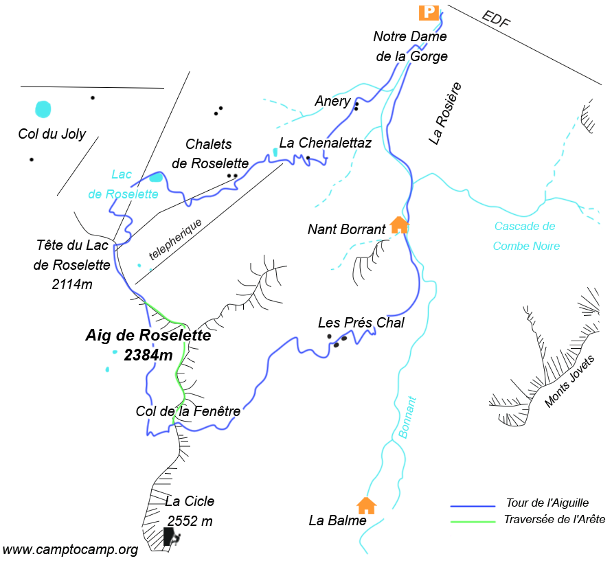 Itineraires Aiguille de Roselette