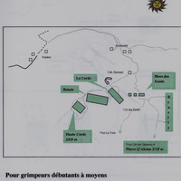 Anzeindaz, plan général des sites d'escalade 'Demont'
