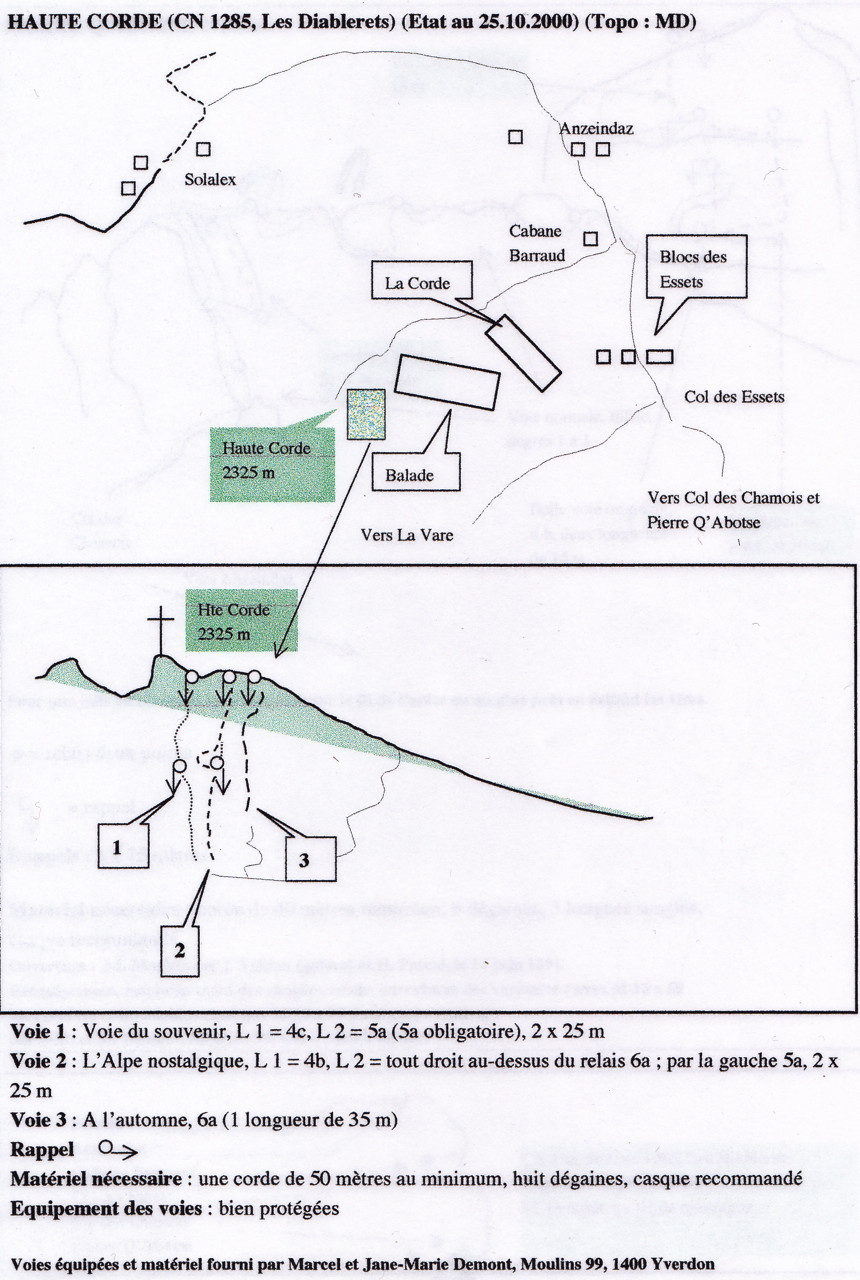 Anzeindaz: topo Haute Corde, par l'ouvreur