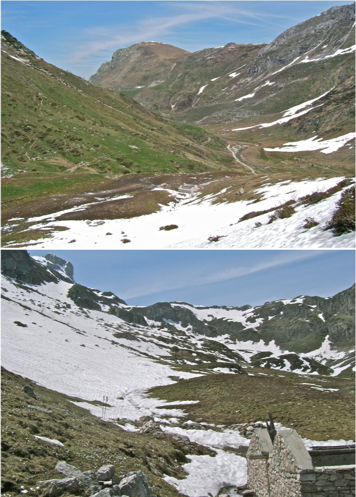 Descente sur la Cabane de Ciappa.