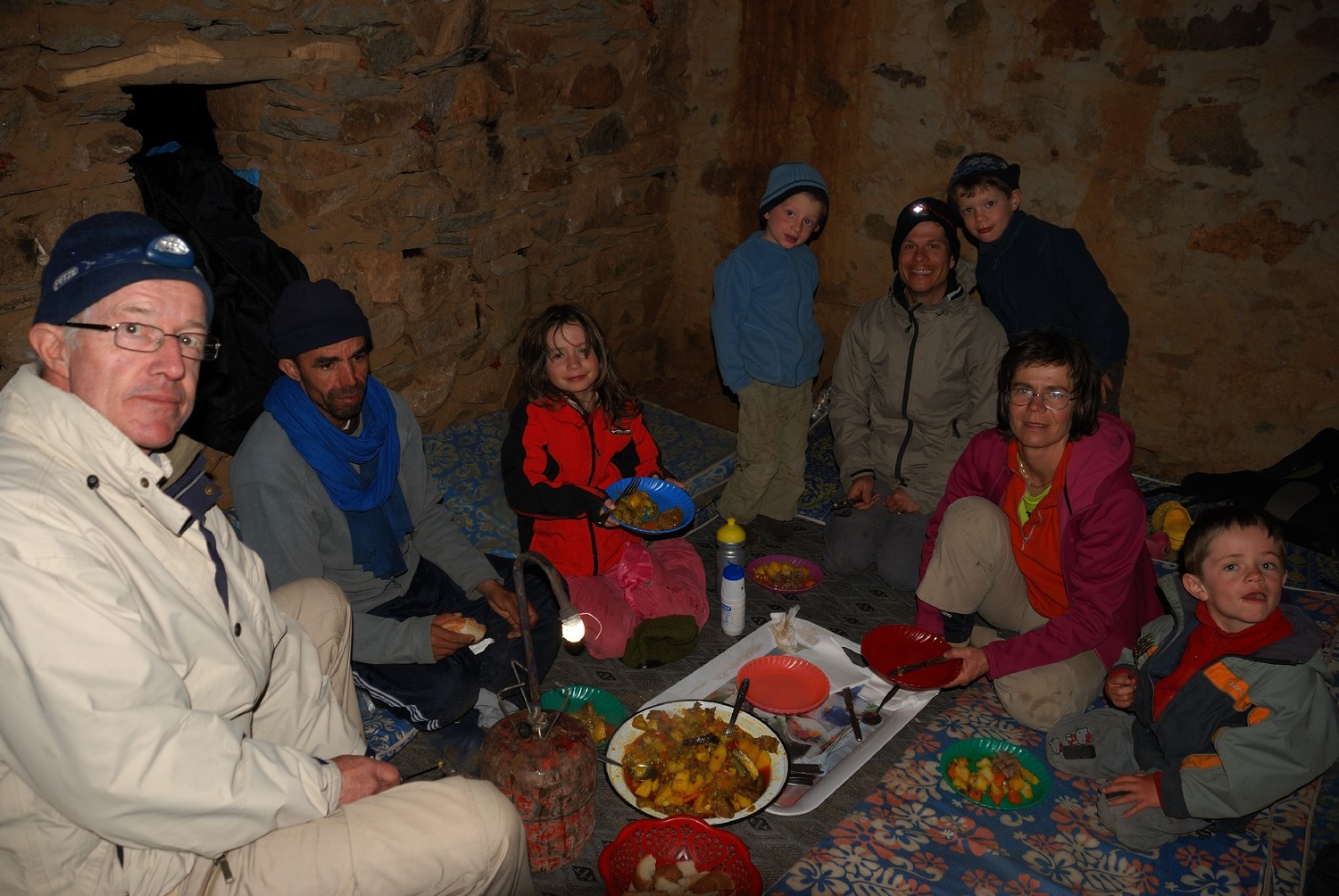 Repas du soir aux Bergeries d'Iriri, de retour du Sirouah