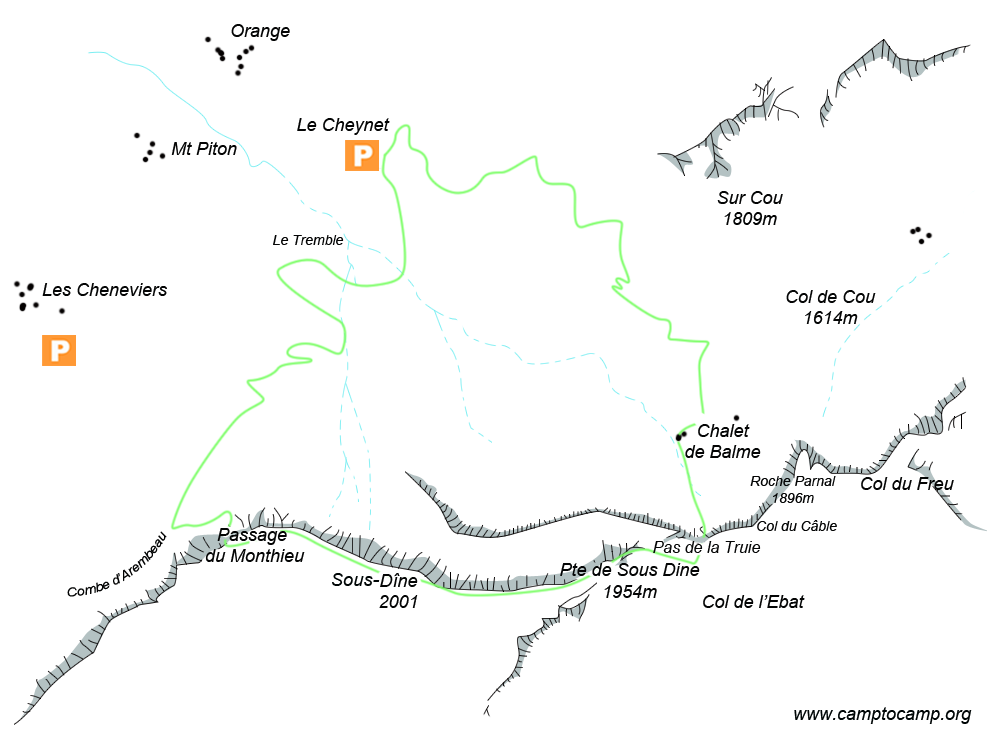 Itineraire Boucle par le Pas de la Truie