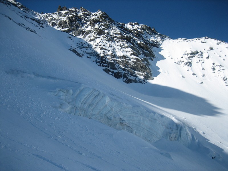 Sur le glacier face ouest de Péclet