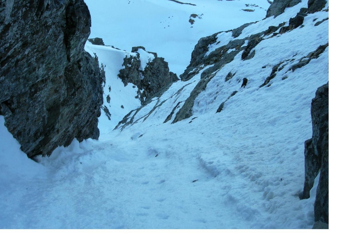 couloir sous le deuxième ressaut