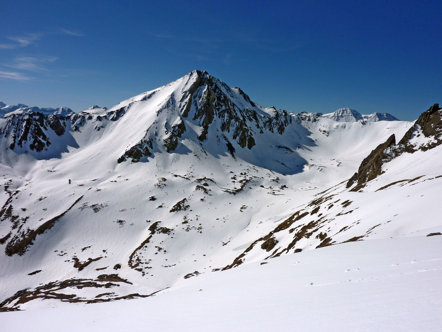 Soum de Male face nord-ouest et col de l'Oule