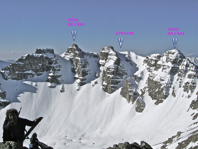 Vue de Sanguineirette sur la face N. de la Pointe de la Côte de l'Âne.