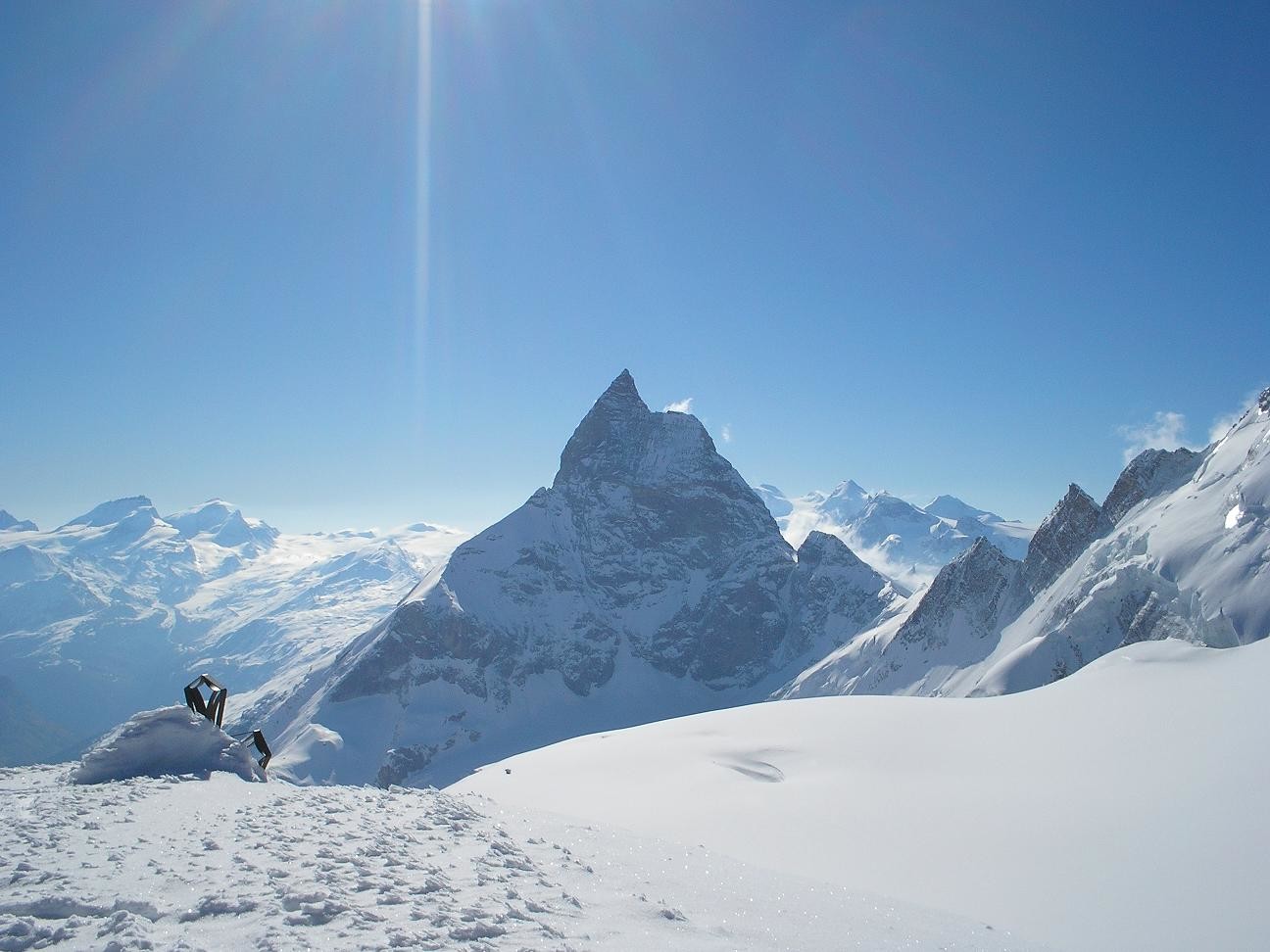 la croce della Tete Blanche e il Cervino