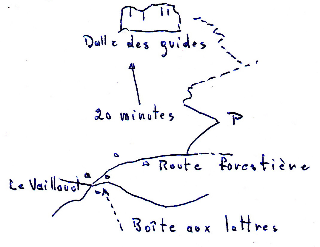 Accès à la Dalle des guides depuis le Vailloud