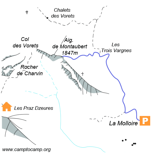 Itineraire Aiguille de Montaubert