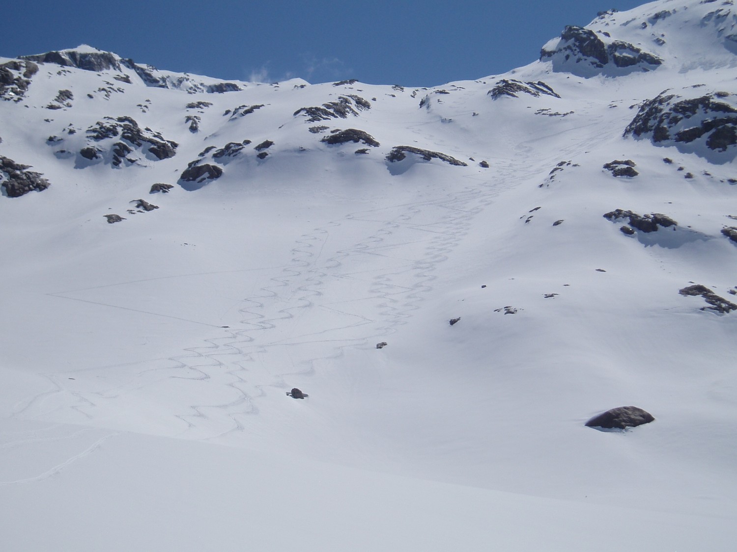 Descente, sous la Pointe de Bonneval