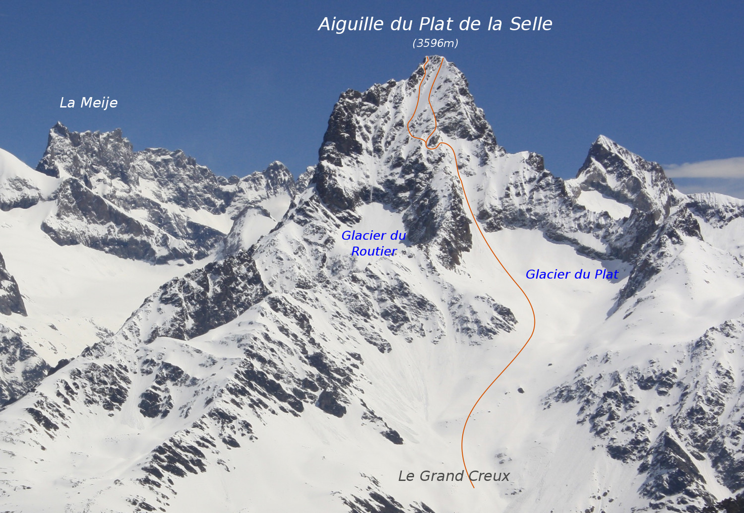Aiguille du Plat de la Selle - Face W