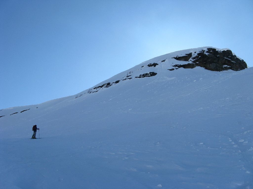 Sotto la parte ripida che porta in cresta.
