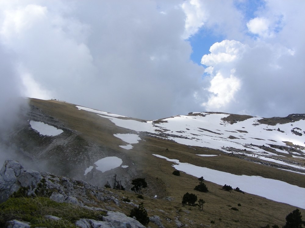 Enneigement du sommet de la Dent de Crolles