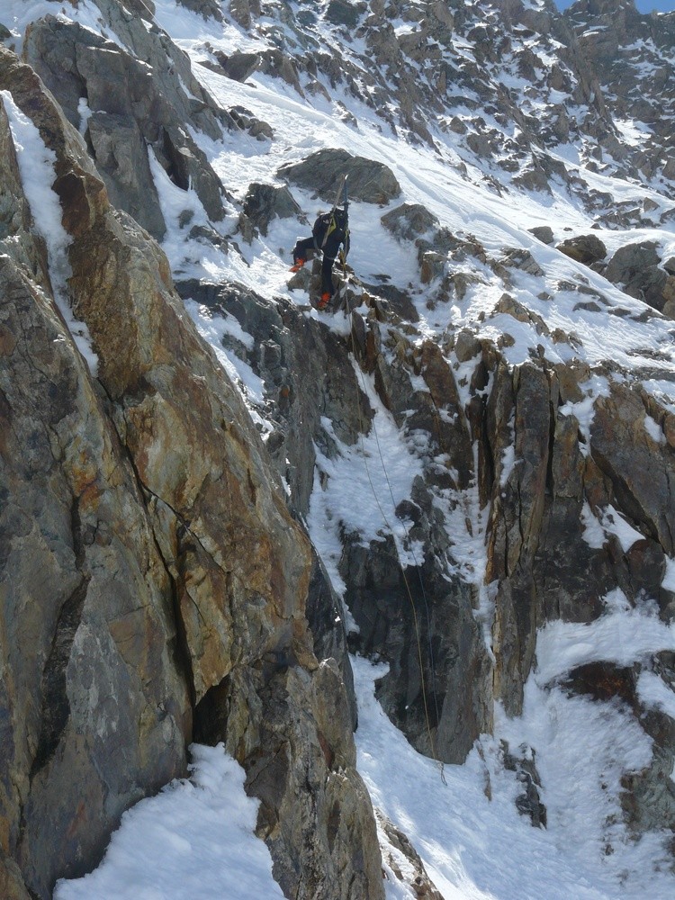 Rappel en versant W du col