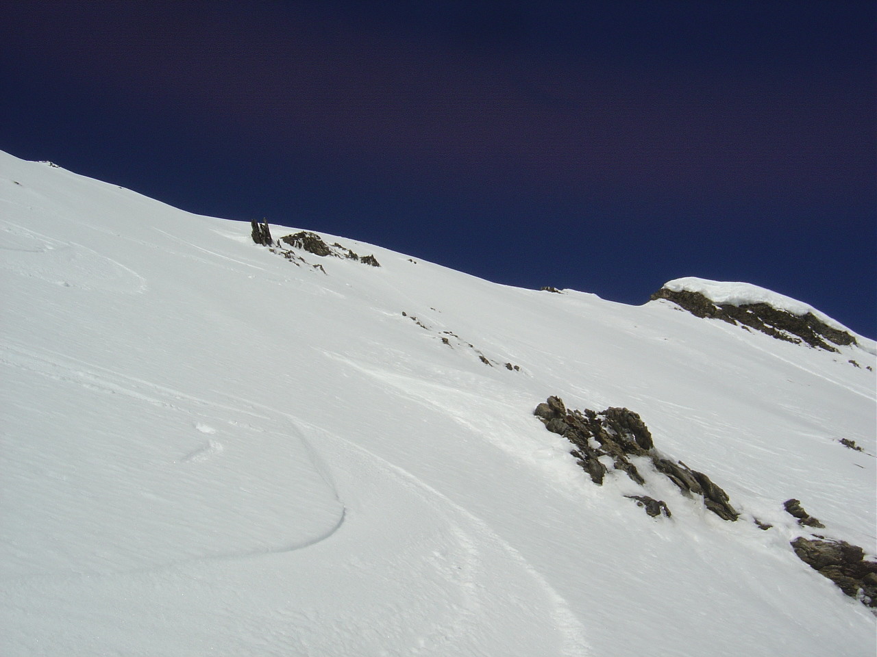 Neige parfaite dans le haut de la face ENE