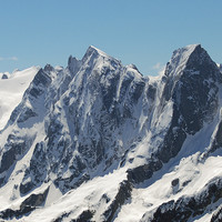 Pizzo Cengalo 3369 m e Pizzo Badile 3305  m dal Pizzo Galleggione 3107 m.