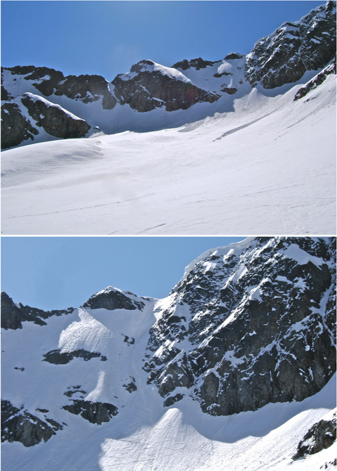 Couloirs des Italiens avant de monter.
