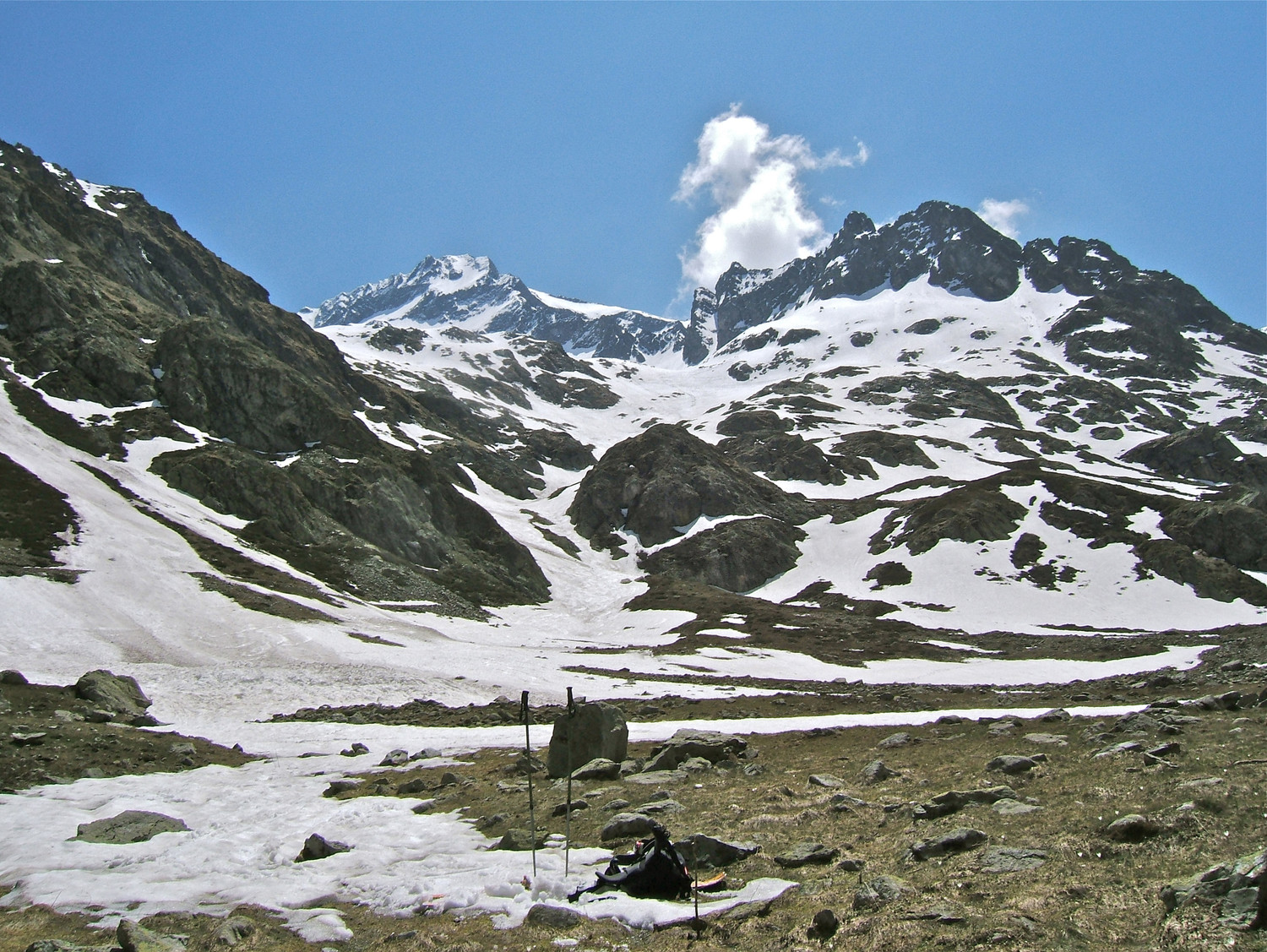 C'es fini le ski, en avant pour une descente à pied d'1h40mn.