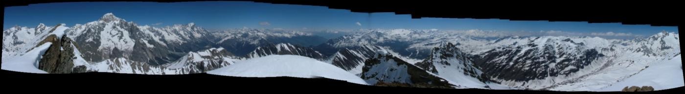 la vue 360° depuis le sommet du Berrio Blanc