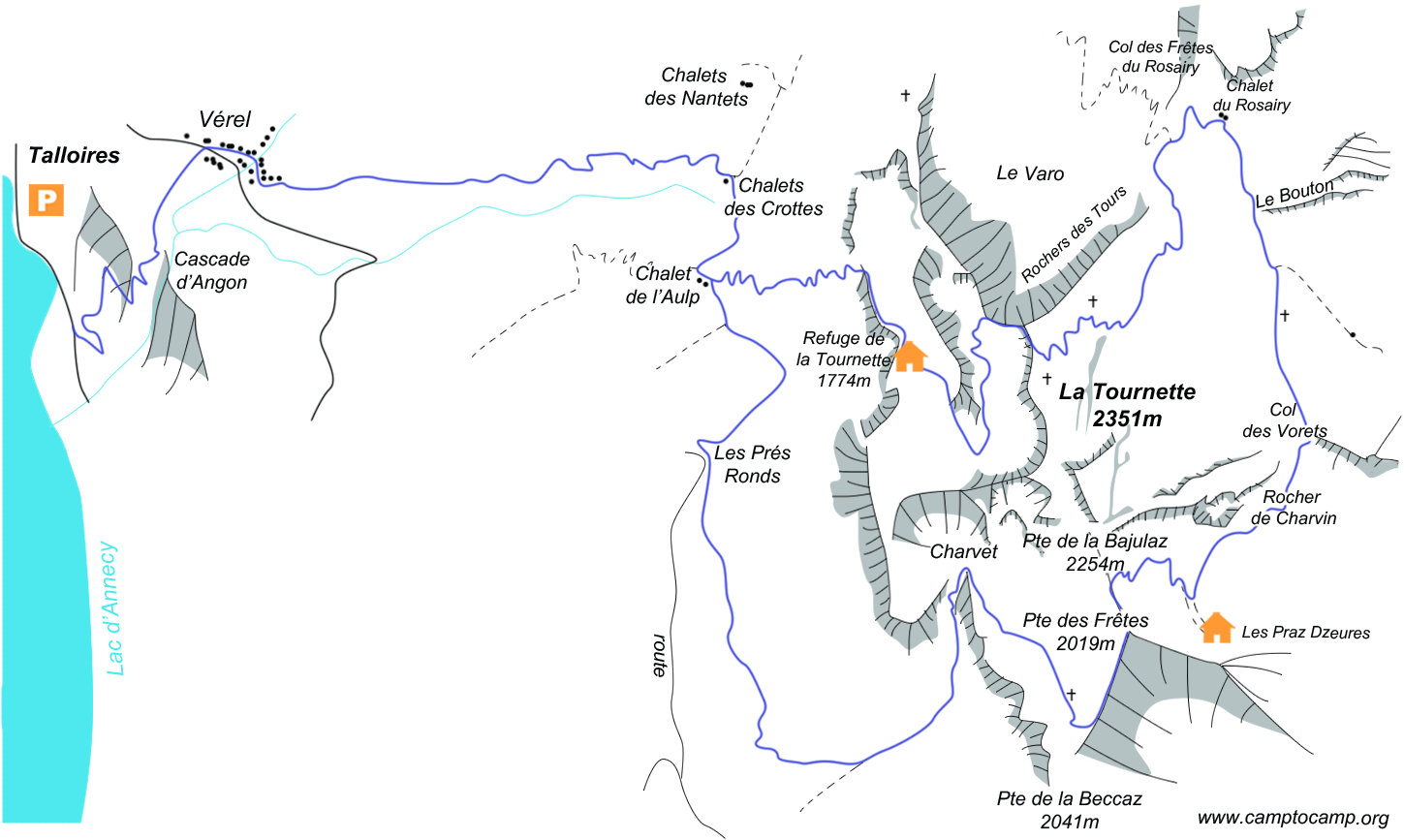 Itineraire Boucle Tournette par Talloires