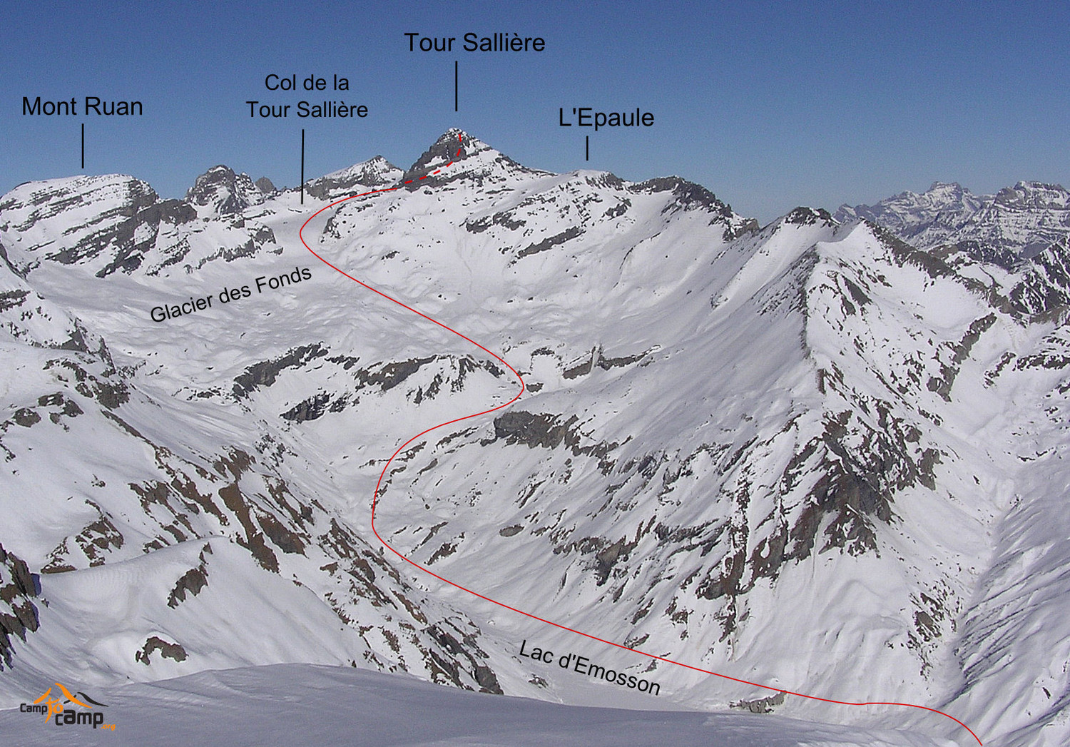 Tour Sallière itinéraire depuis Emosson