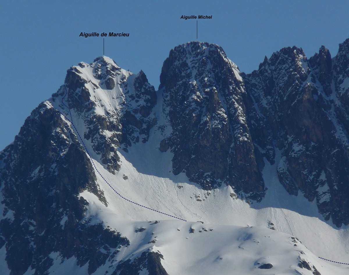 Aiguille de Marcieu - Versant SE de l'épaule SW