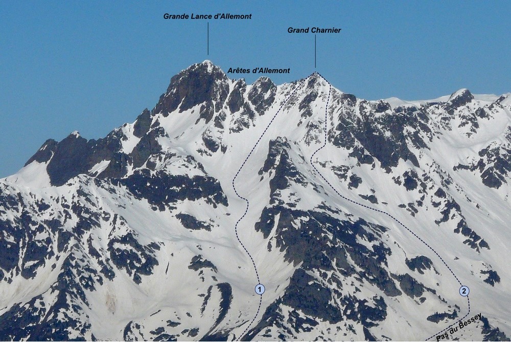 Grand Charnier d'Allemont - Couloirs SE et NE