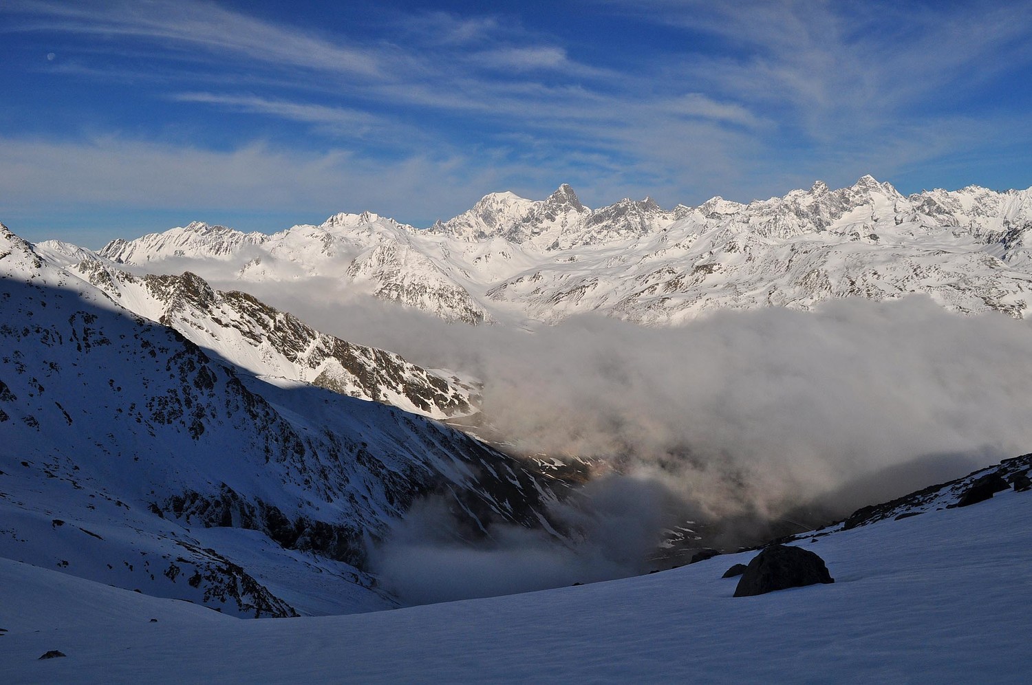 Massif du MB depuis le glacier de Proz