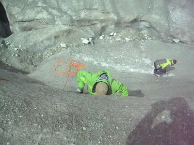 Exercice de glace "raide" sur le glacier de Moiry