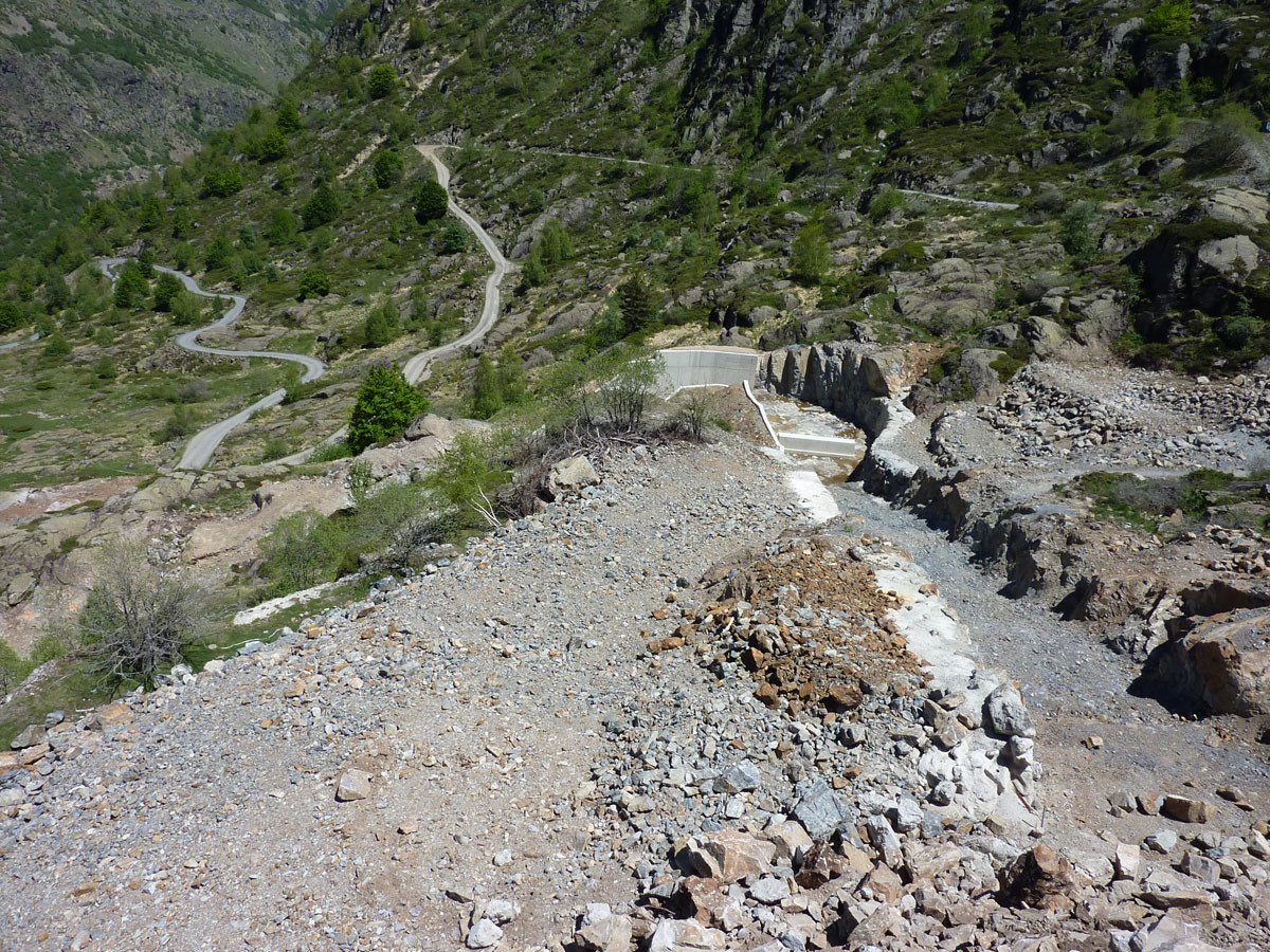 Barrage des Gloriettes - travaux de construction du nouveau déversoir